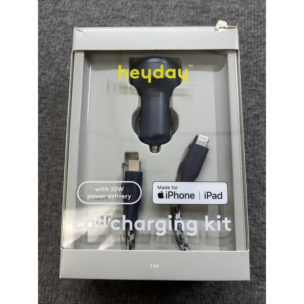 6' USB-C Power Delivery Car Charging Kit - heyday‎ Dusk Blue